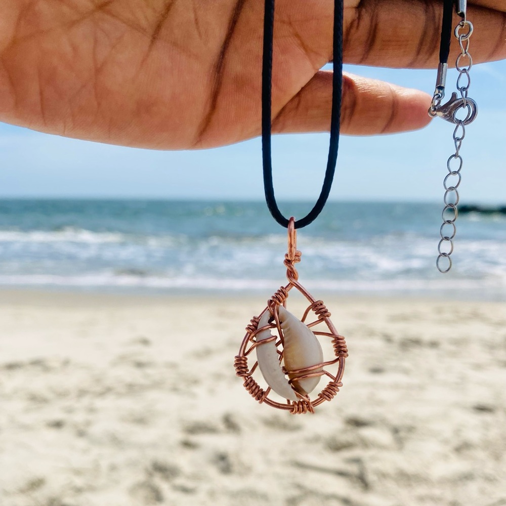 Cowrie Shell Copper Necklace (handmade)